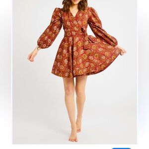 Mille Nan Wrap dress Cinnabar women floral V Neck dress  size XS, L NWOT